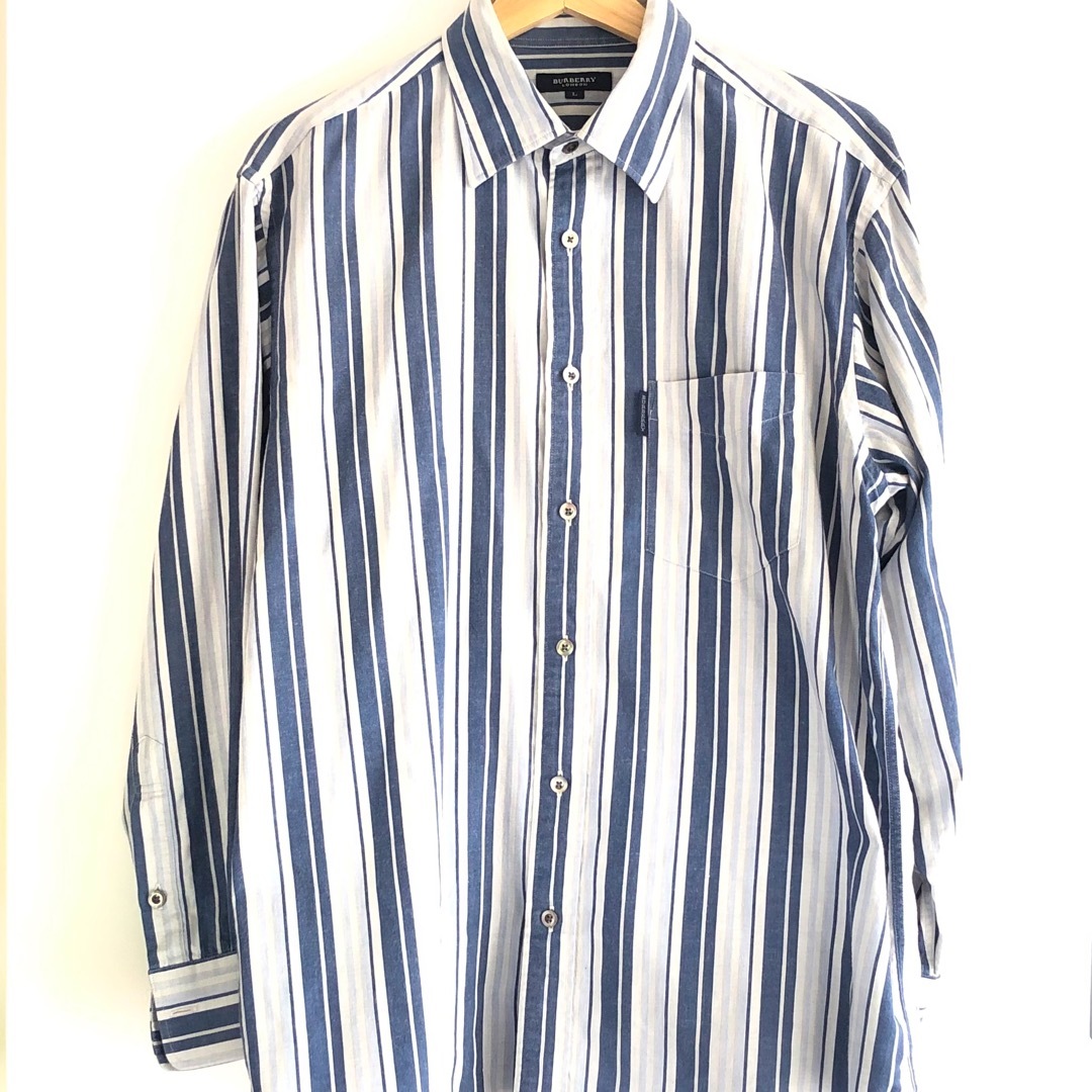 BURBERRY - BURBERRY メンズシャツ Lサイズ 長袖 ストライプ