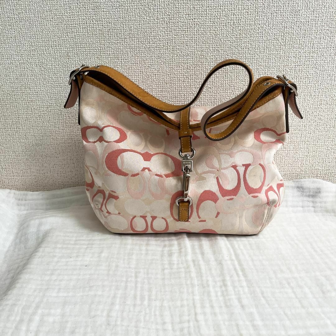 COACH - レア✨COACH コーチハンドバッグトートバッグ ピンク ロゴ総柄