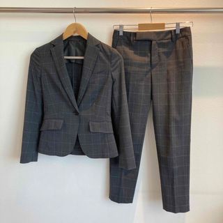 スーツカンパニー(THE SUIT COMPANY)のTHE SUIT COMPANY パンツスーツ セットアップ グレー(チェック)(スーツ)