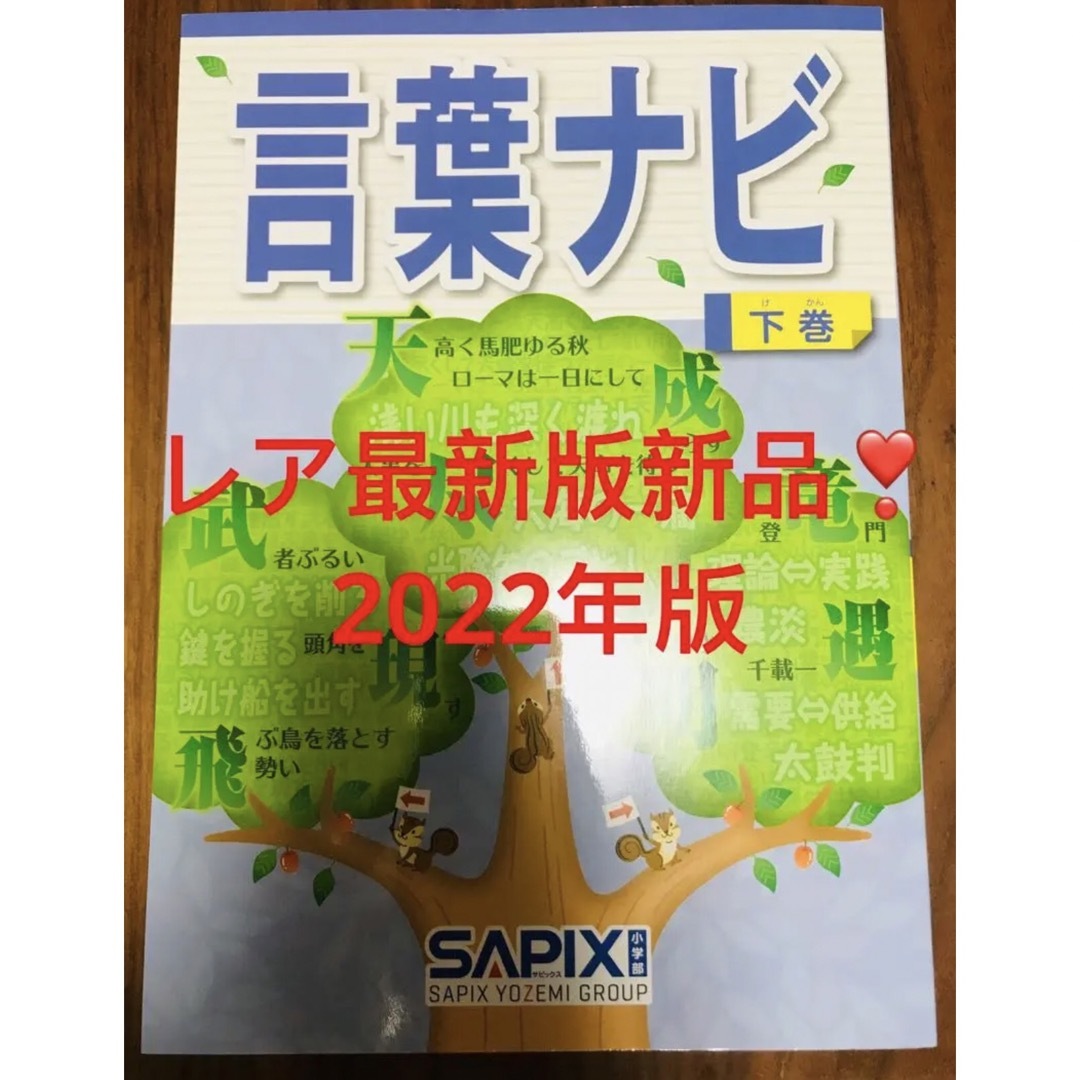 エンタメ/ホビー㉒-Ａ　重要教材　新品　サピックス　SAPIX 言葉ナビ　下巻  重要教材❣️