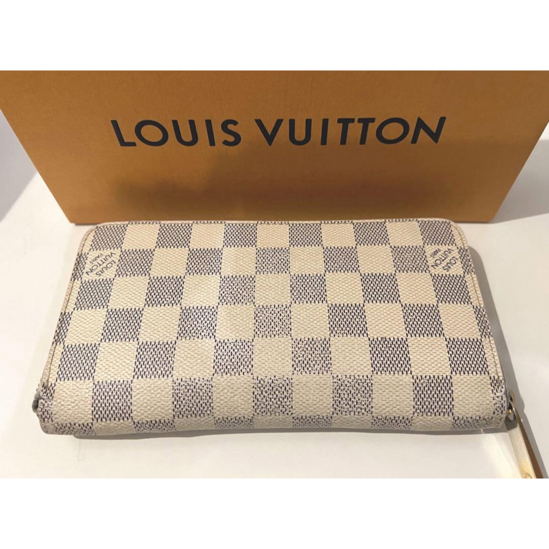 LOUIS VUITTON - 美品 LOUIS VUITTON ダミエ ホワイト 長財布 ラウンド ...