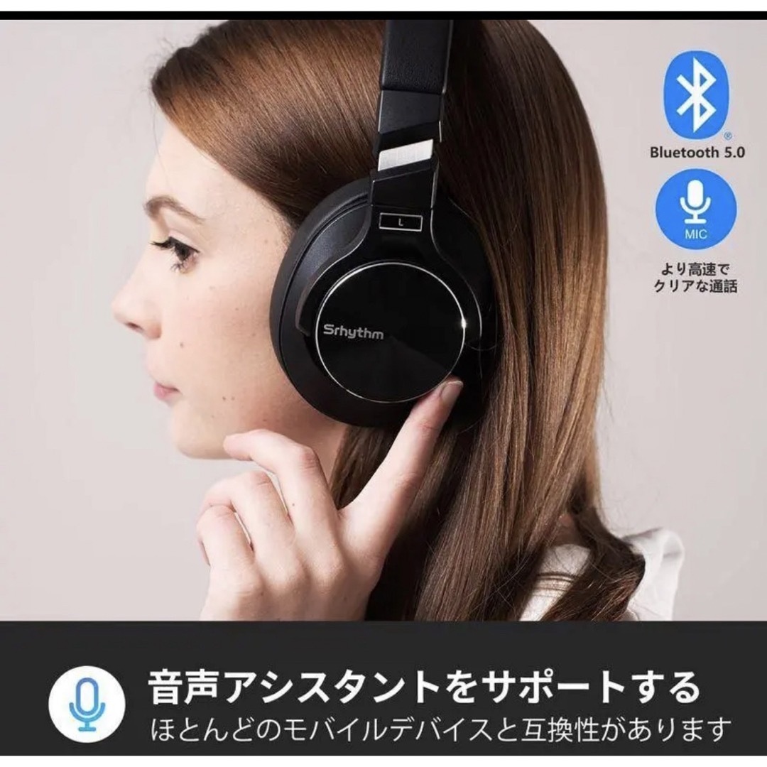 ワイヤレスヘッドホンノイズキャンセリングBluetooth 5.0 マイク付き