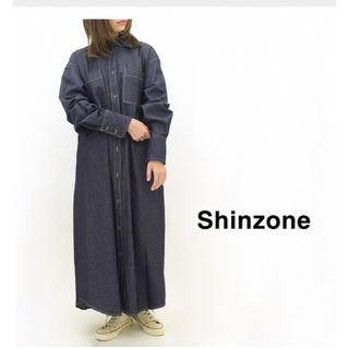 シンゾーン(Shinzone)のshinzone デニムシャツワンピース　36 シンゾーン(ロングワンピース/マキシワンピース)