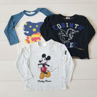 ディズニー(Disney)の《ディズニー》キッズ 男の子 ロンT　3枚セット　ミッキー　ドラゴン　ぞう　95(Tシャツ/カットソー)