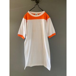 古着 ビンテージ 80s USAラグラン 白 オレンジ  Tシャツ 希少 美品(Tシャツ/カットソー(半袖/袖なし))