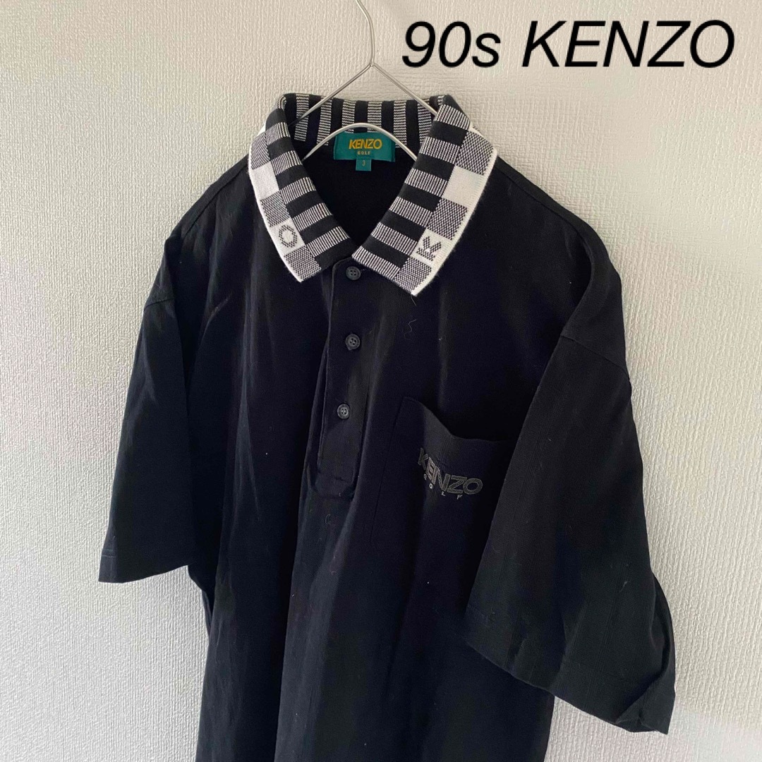 KENZOケンゾーポロシャツ半袖ブラック黒tシャツメンズL