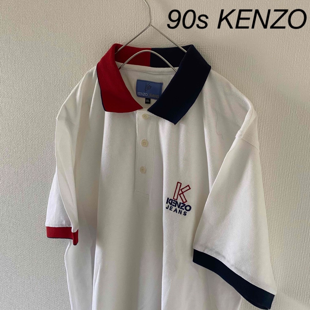 90sKENZOケンゾーポロシャツtシャツ半袖メンズゴルフウェアにも