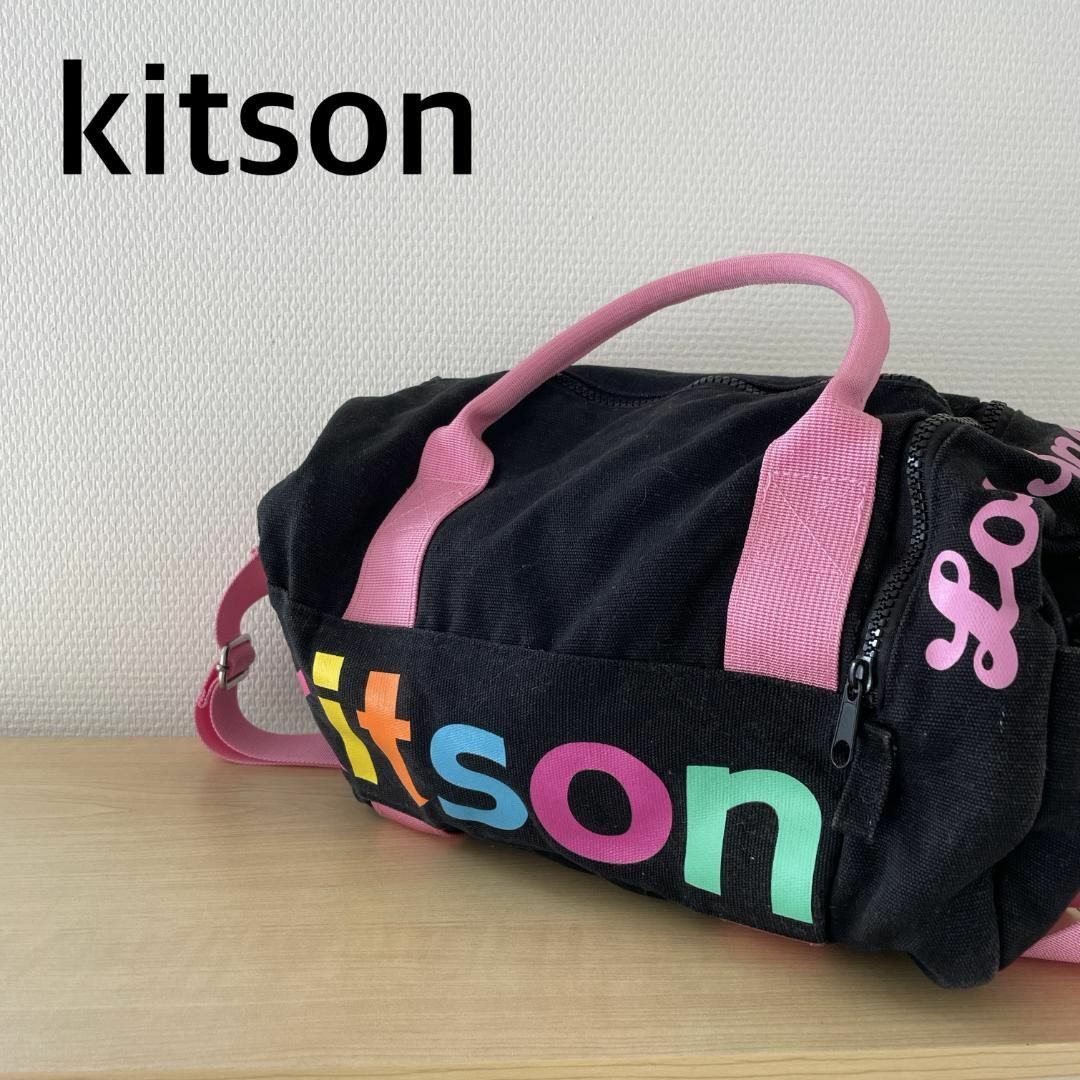 美品✨kitson キットソン ショルダーバッグ/ハンドバッグブラックピンク