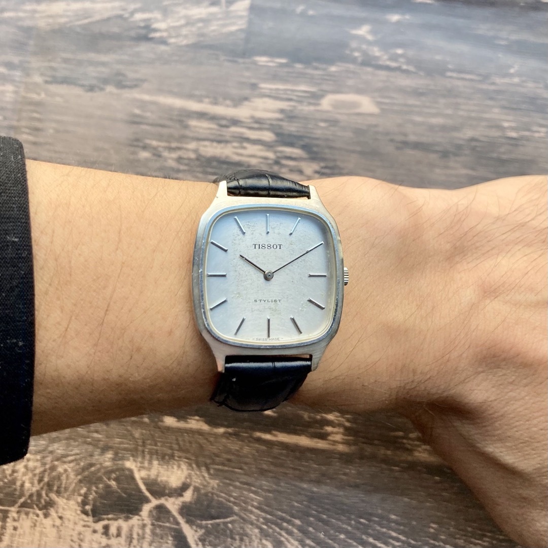 ティソ TISSOT 本革ベルト メンズ腕時計 ヴィンテージ SWISS - 腕時計 