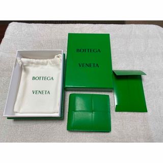 ボッテガヴェネタ(Bottega Veneta)の値下げ中ボッテガヴェネタ 二つ折り財布（小銭入れあり）グリーンイントレチャート(折り財布)