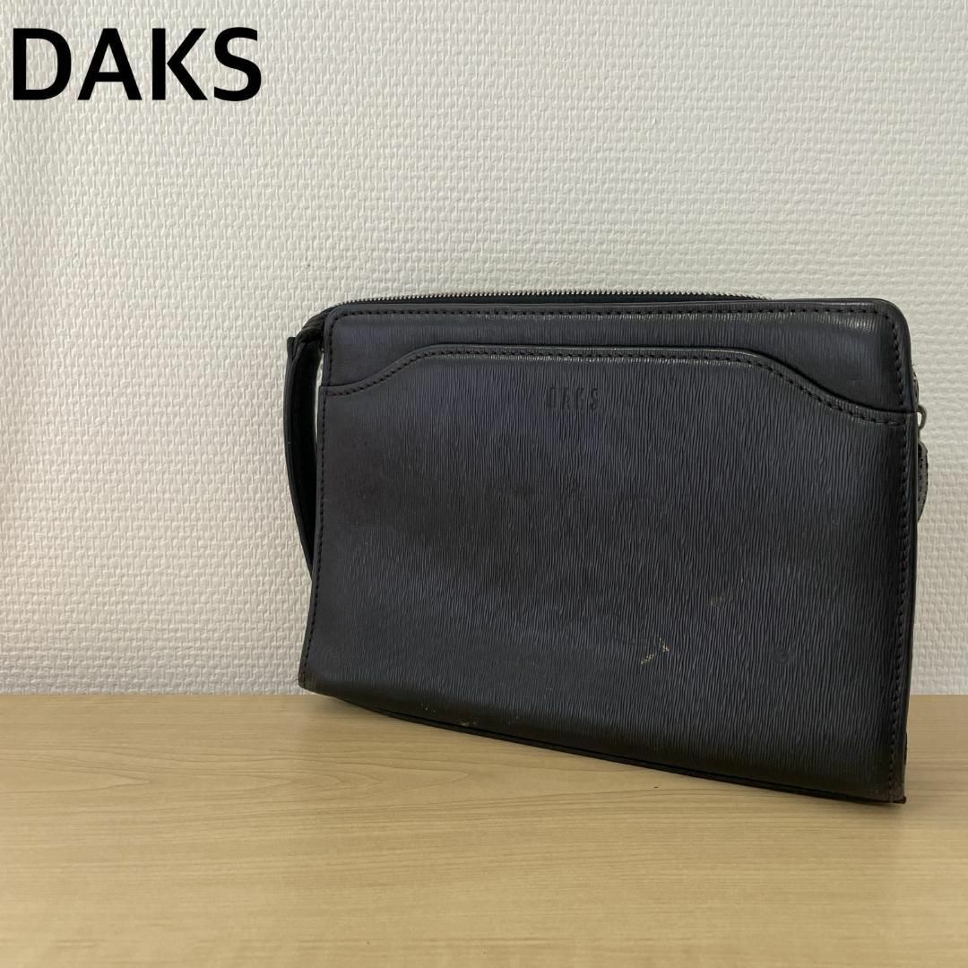 DAKS(ダックス)のレア✨DAKS ダックス ハンドバッグ/クラッチバッグ ブラック黒 レディースのバッグ(ハンドバッグ)の商品写真