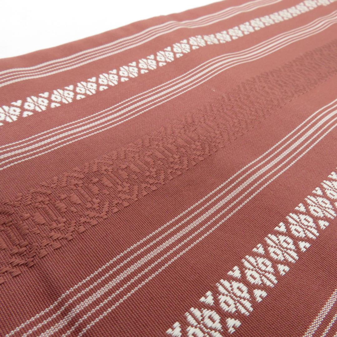博多織 半幅帯 献上柄 赤茶色 正絹 半巾帯 長さ356cm レディースの水着/浴衣(帯)の商品写真