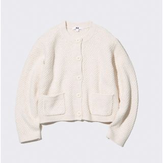 ユニクロ(UNIQLO)のUNIQLO ニットショートジャケット(ノーカラージャケット)