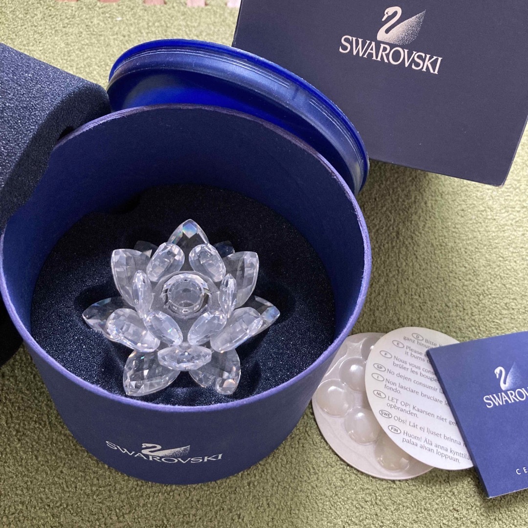 SWAROVSKI スワロフスキーキャンドルホルダー 睡蓮 Lサイズ