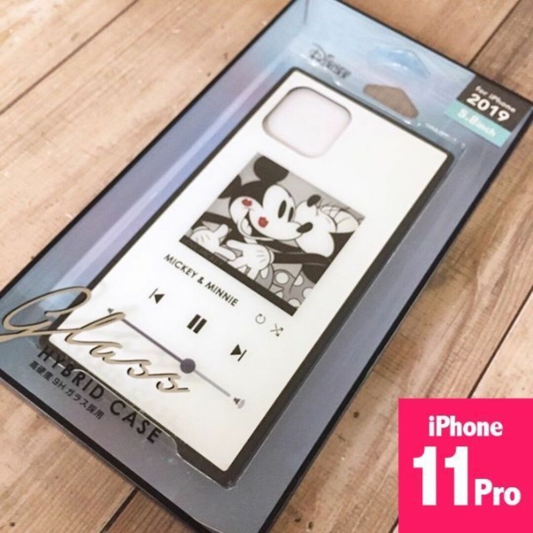 Disney(ディズニー)のミッキー iPhone11Pro ガラス スマホケース ホワイト スマホ/家電/カメラのスマホアクセサリー(iPhoneケース)の商品写真