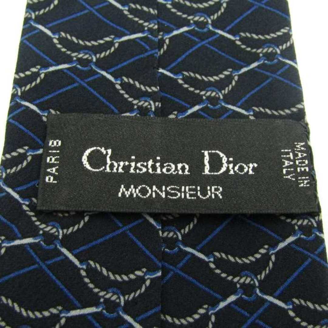 【Christian Dior】ディオール ネクタイ ネイビー系 格子柄