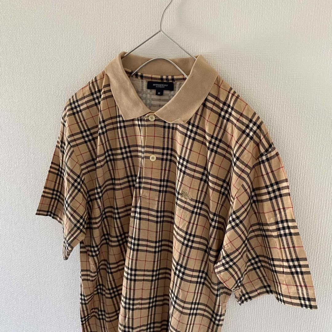 Burberryバーバリーポロシャツノバチェックtシャツ半袖メンズmゴルフ