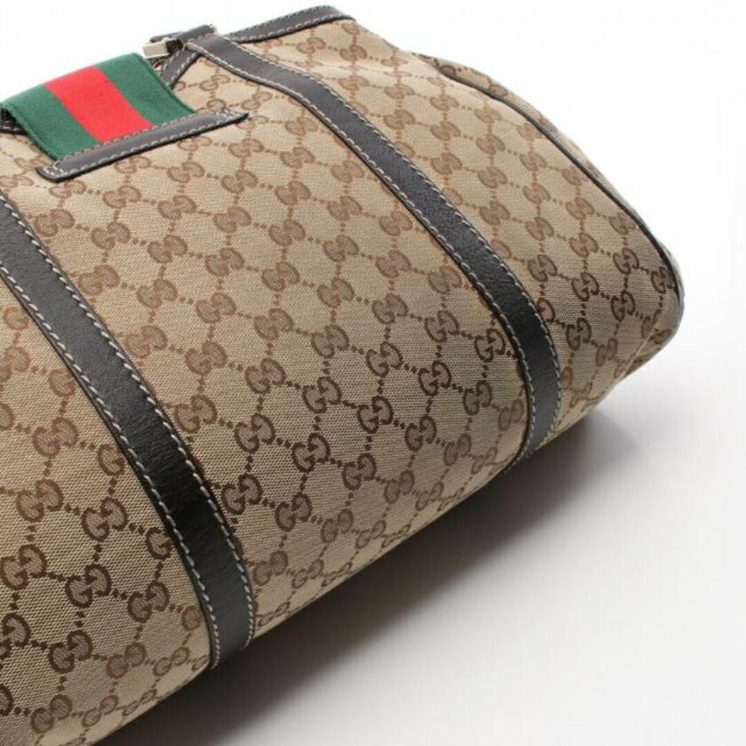 Gucci(グッチ)のGGキャンバス シェリーライン ショルダーバッグ トートバッグ キャンバス レザー ベージュ ダークブラウン マルチカラー レディースのバッグ(トートバッグ)の商品写真