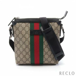 グッチ(Gucci)のウェブ GGスプリーム シェリーライン ショルダーバッグ PVC レザー ベージュ ブラウン マルチカラー(ショルダーバッグ)