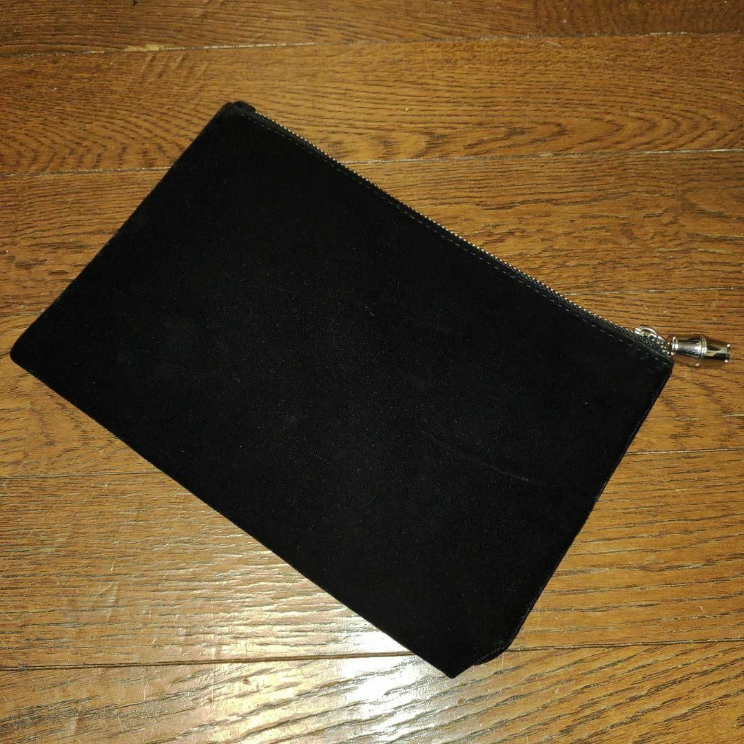 超美品 グッチ バンブー 化粧ポーチ バニティ ベロア ブラック ミニポーチ