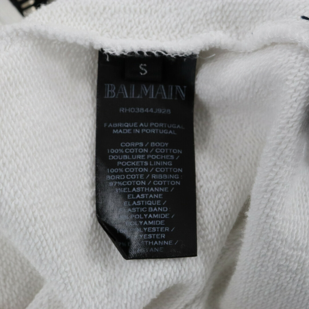 BALMAIN バルマン 19SS RH03844J928 ロゴテープ サイドジップノースリーブパーカー 5