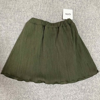 新品未使用　プリーツスカート　カーキ　90㎝　女の子(スカート)