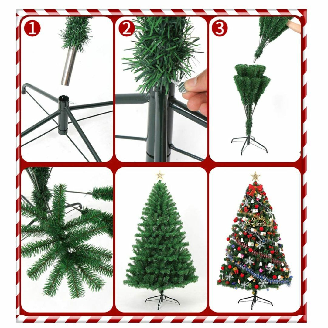 【色: グリーン】CINECE クリスマスツリー ニードツリー 高濃密度 組立簡