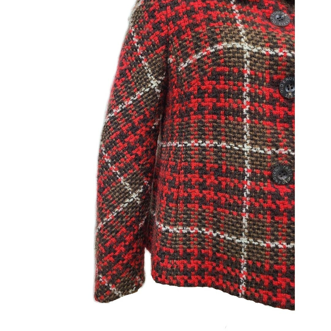 美品 old england タータンチェックショート丈コート