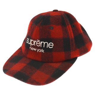 シュプリーム(Supreme)のSUPREME シュプリーム 16AW Buffalo Plaid Wool Classic Logo 6-Panel Cap バッファロー プレイド ウールクラシックロゴ 6パネルキャップ 帽子 レッド(キャップ)