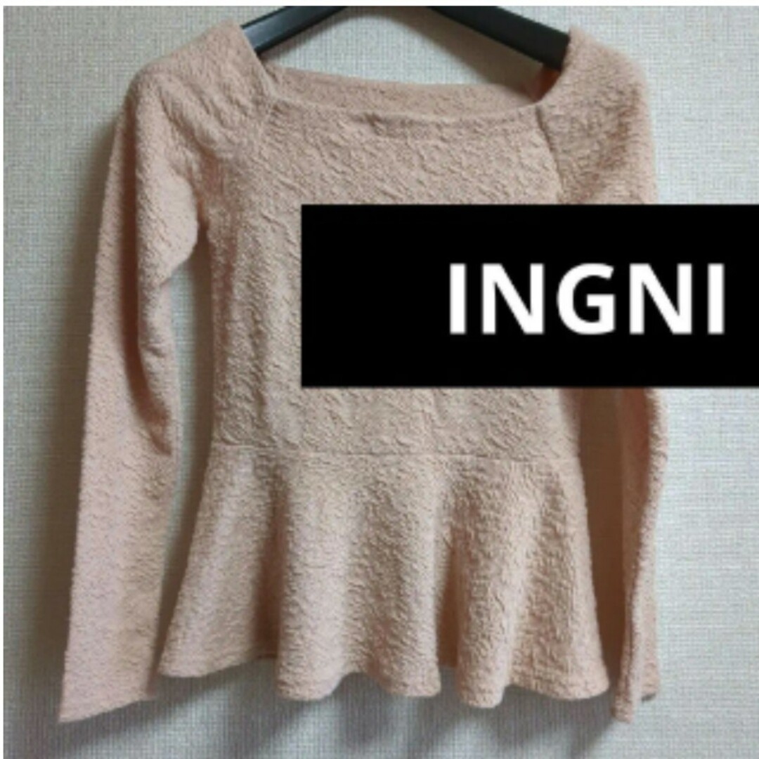 INGNI(イング)のセール サーモンピンクオシャレ無地 INGNI レディースのトップス(カットソー(長袖/七分))の商品写真