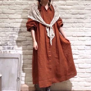 新品　SM2☆ベージュ／【Slowlinen】後ウエストリボンワンピース