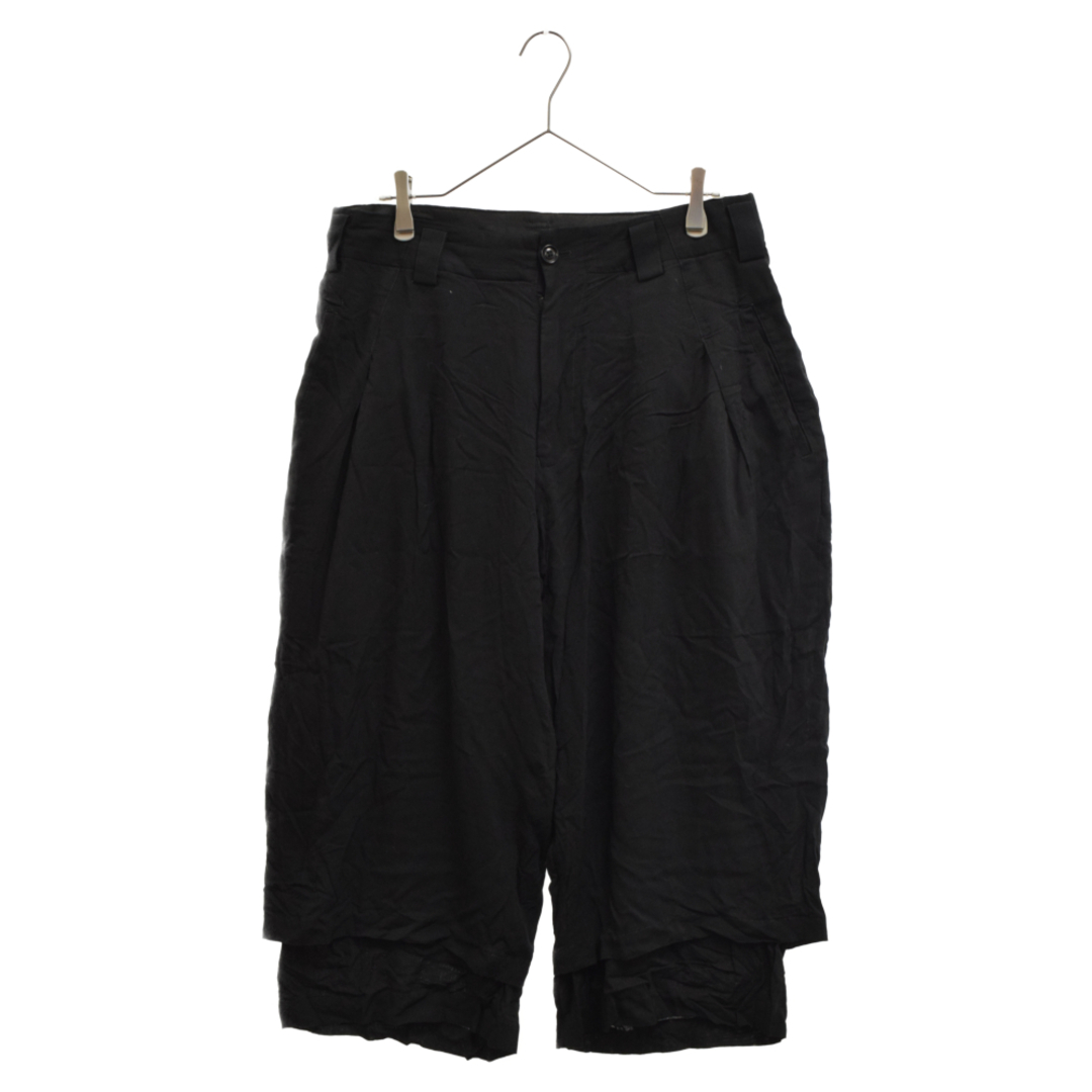 Yohji Yamamoto POUR HOMME ヨウジヤマモト プールオム 18SS Rayon Loan 2 Tuck Layered Pants レーヨンタックレイヤードパンツ HW-P72-204 ブラック