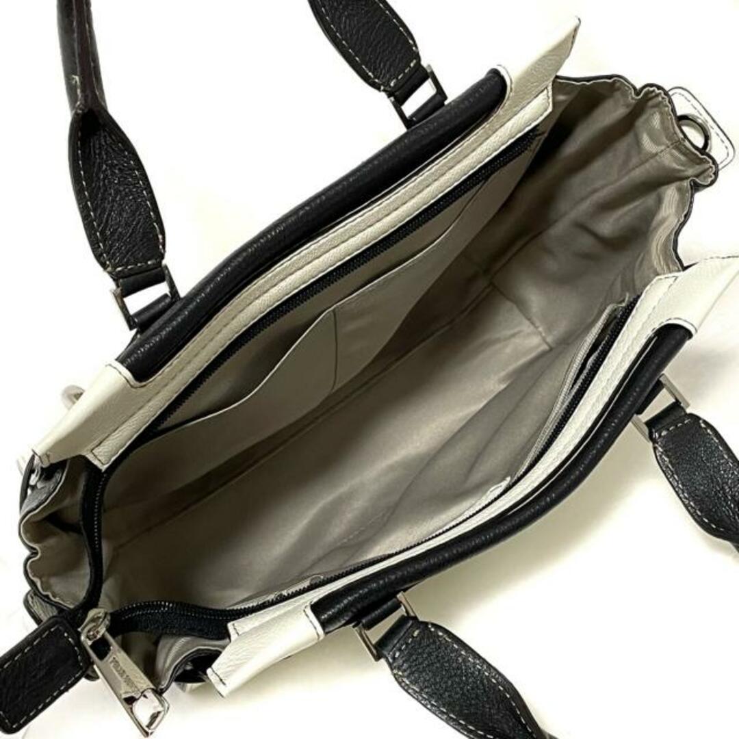 ペレボルサ ハンドバッグ - 白×黒 レザー