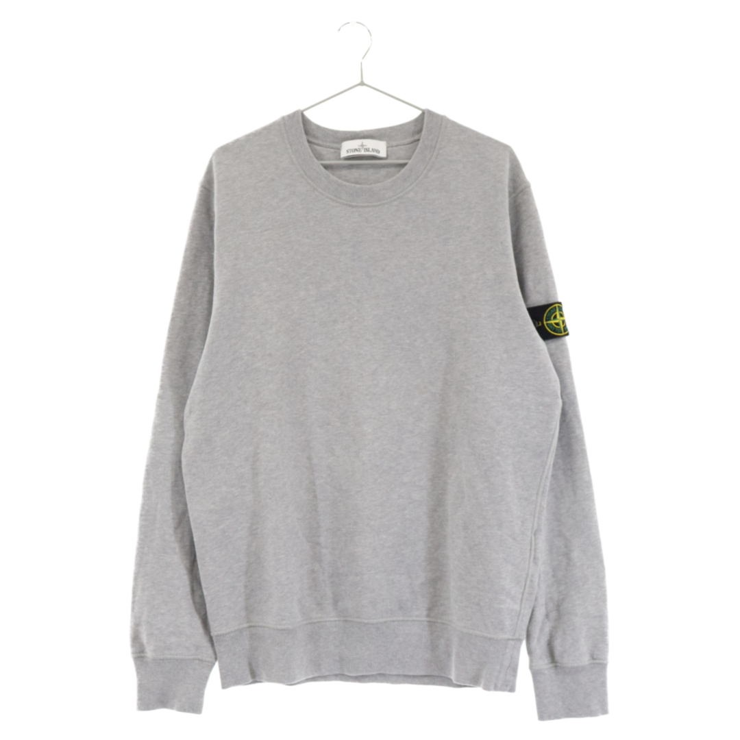 STONE ISLAND ストーンアイランド 21AW BRUSHED COTTON FLEECE アームパッチコットンフリーススウェットトレーナー 751563020 グレー