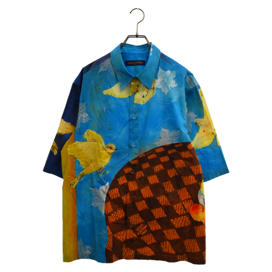 LOUIS VUITTON ルイヴィトン PRINTED S/S SHIRT ペインティングプリンテッド半袖シャツ ブルー 1ABY2B/RM232 ASM HPS70W52センチ袖丈