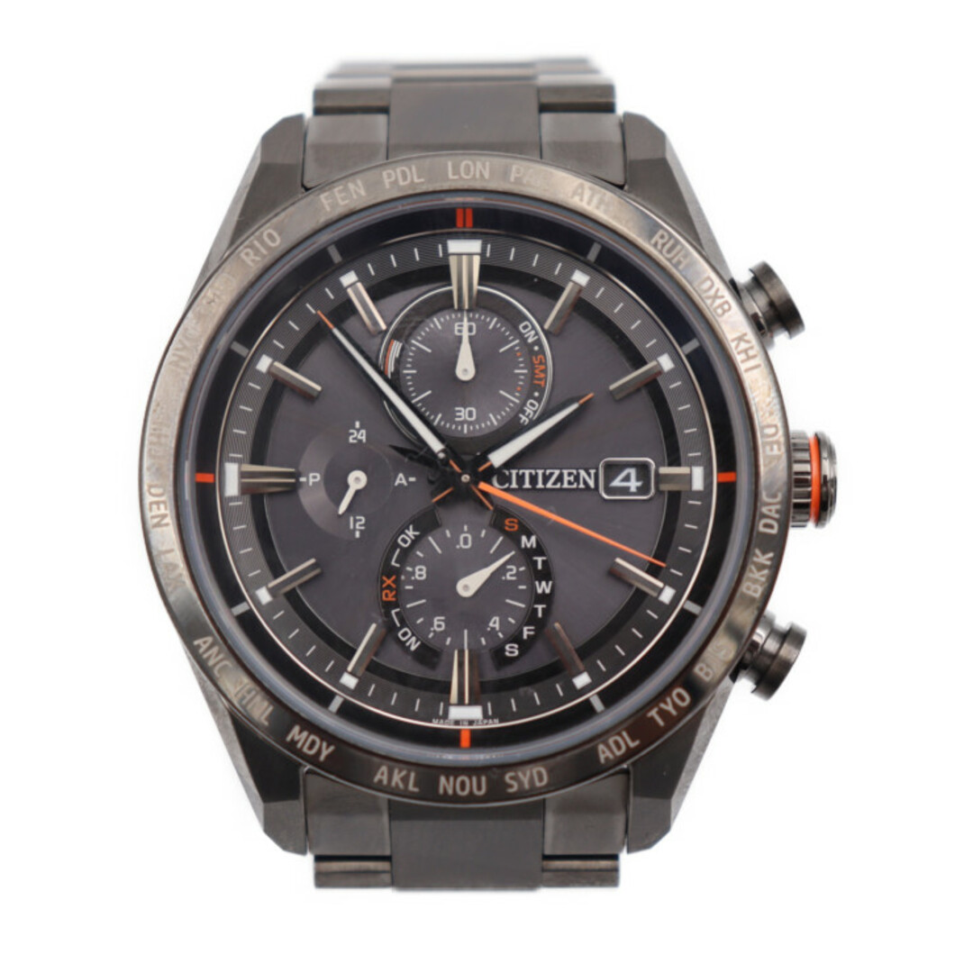 CITIZEN シチズン ATTESA アテッサ エコドライブ ダイレクトフライト 腕時計 AT8185-62E/H800-T025871   スーパーチタニウム ブラック   ソーラー電波 GPS クロノグラフ 【本物保証】