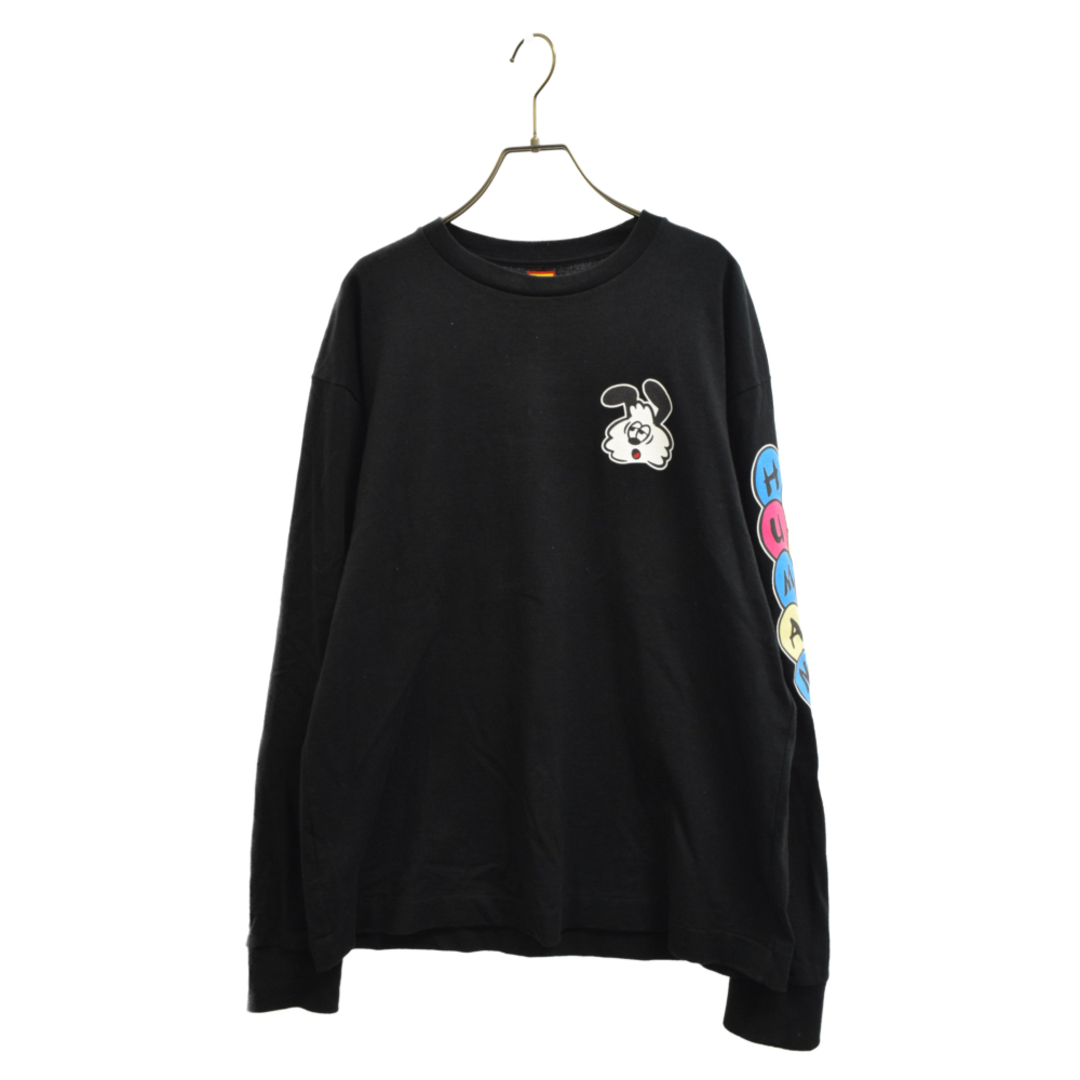 HUMAN MADE ヒューマンメイド ×VERDY VICK LONG SLEEVE TEE×ヴェルディ ヴィック バックプリント クルーネック長袖Tシャツ ブラック