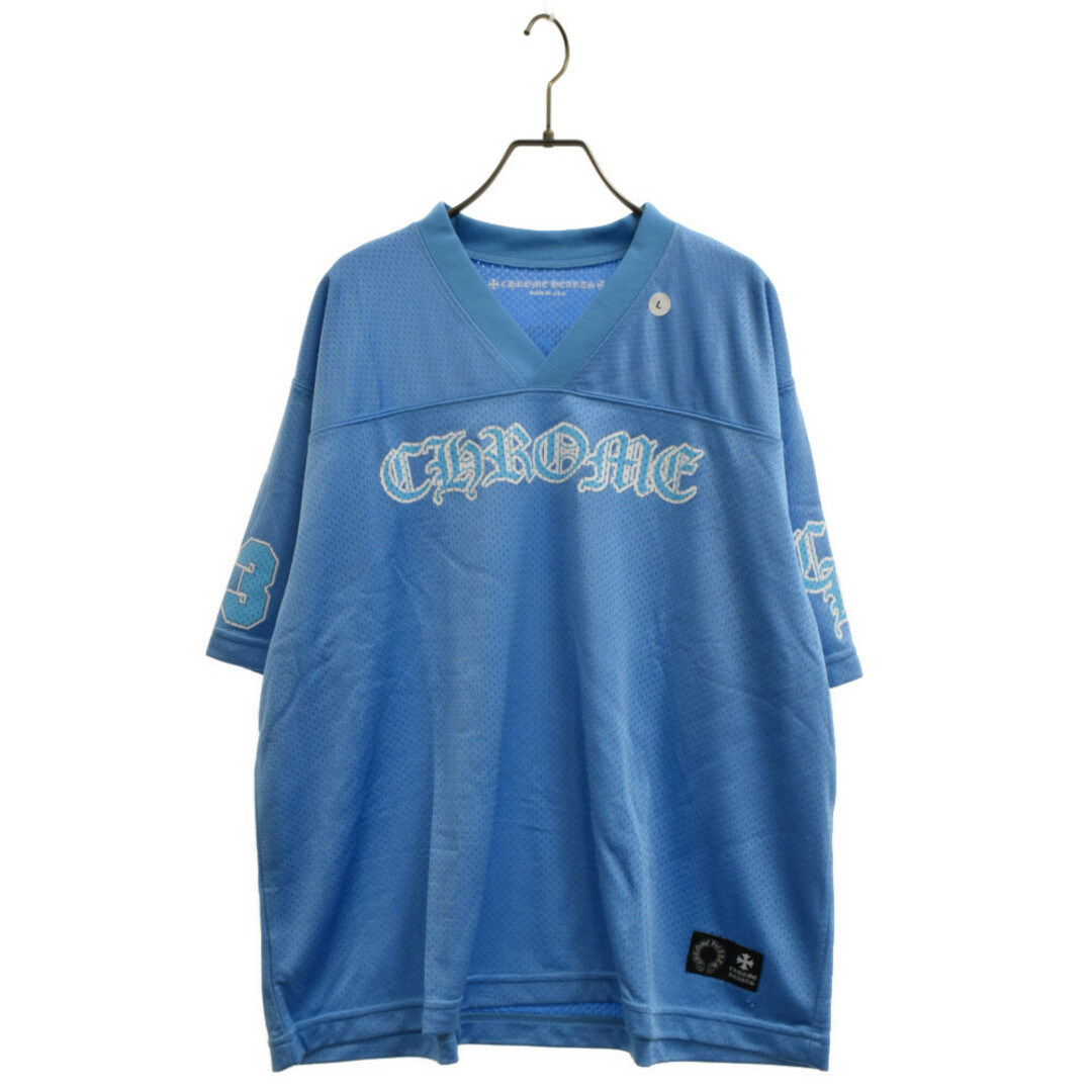 CHROME HEARTS クロムハーツ MESH WARM UP JERSEY TEE ロゴナンバリングプリント メッシュ 半袖Tシャツ カットソー ブルー