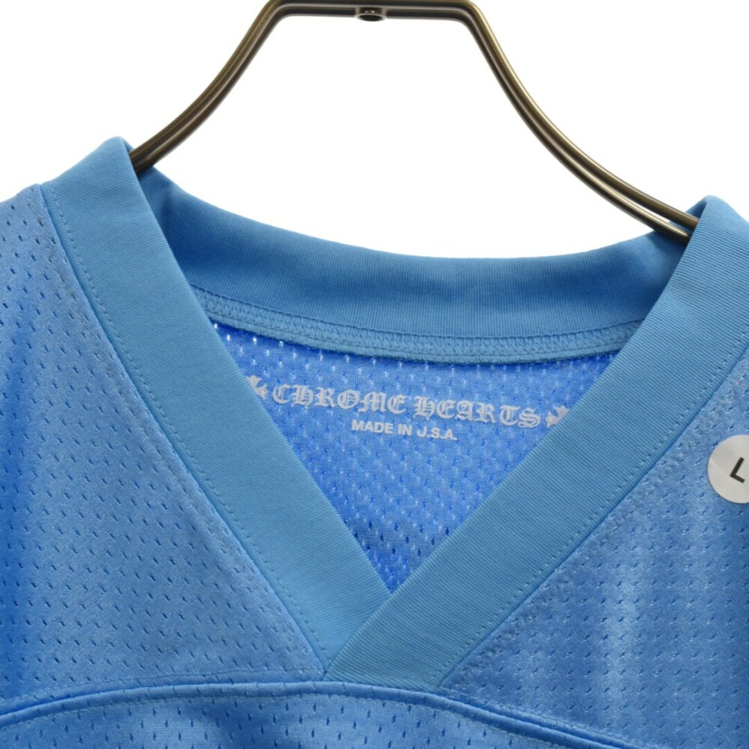 CHROME HEARTS クロムハーツ MESH WARM UP JERSEY TEE ロゴナンバリングプリント メッシュ 半袖Tシャツ カットソー ブルー