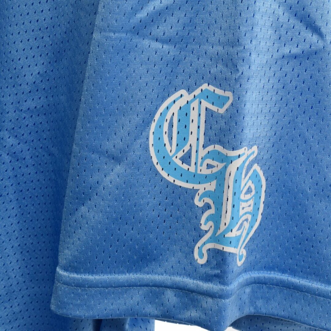 CHROME HEARTS クロムハーツ MESH WARM UP JERSEY TEE ロゴナンバリングプリント メッシュ 半袖Tシャツ カットソー ブルー