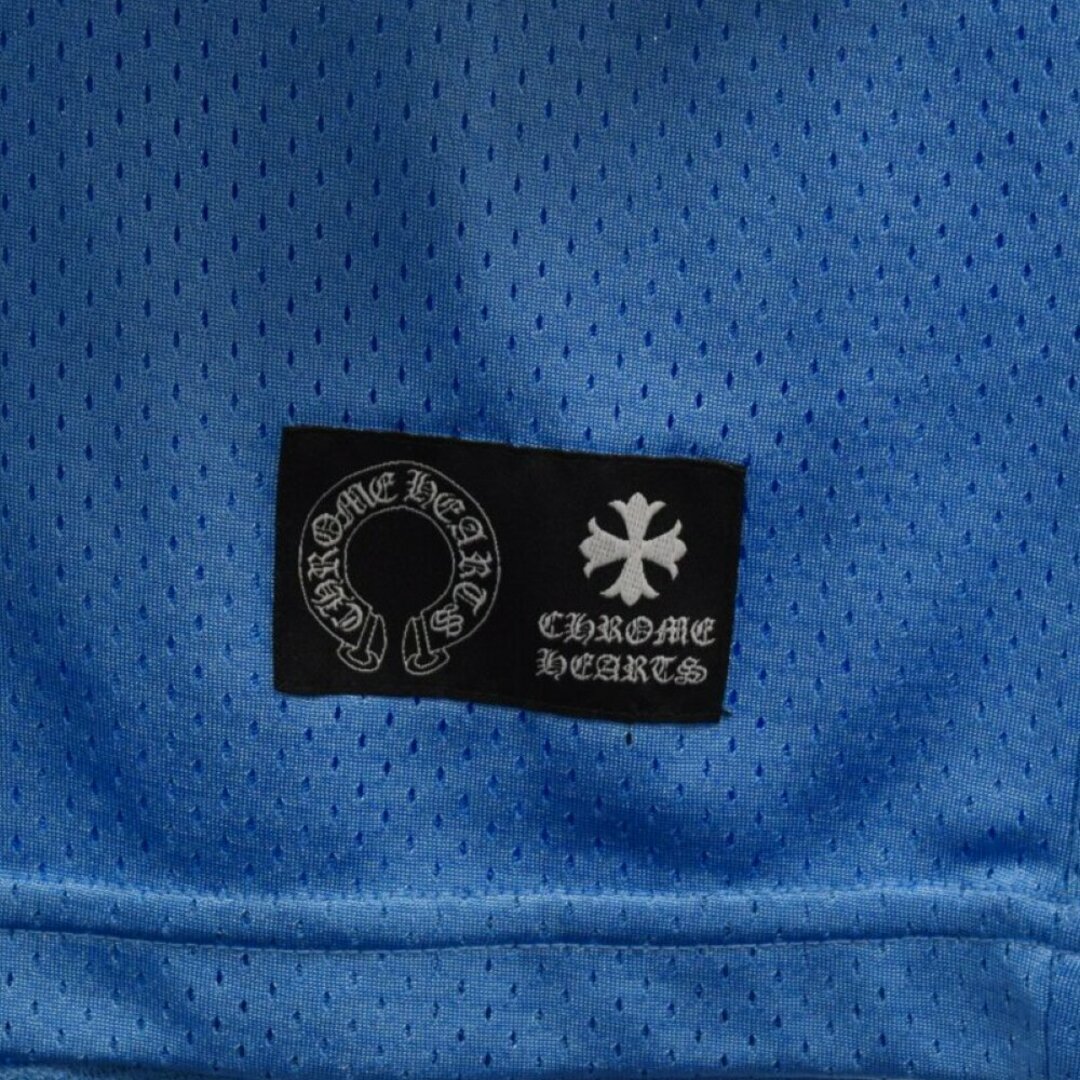 CHROME HEARTS クロムハーツ MESH WARM UP JERSEY TEE ロゴナンバリングプリント メッシュ 半袖Tシャツ カットソー ブルー