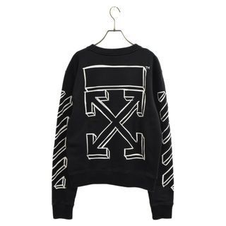 OFF-WHITE オフホワイト スウェット リフレクター アローマーク クルーネックスウェット トレーナー DIAG INDUSTRIAL SLIM CREWNECK 19AW ブラック 黒 XXL トップス 長袖【メンズ】【美品】