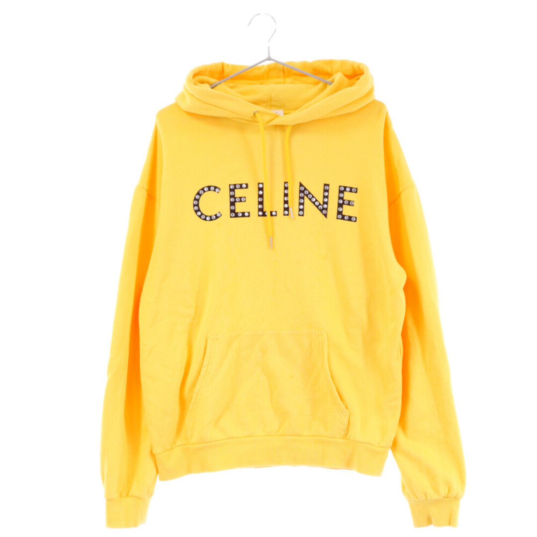 CELINE セリーヌ 21AW STUDS LOGO PULLOVERPARKA 2Y695670Q スタッズロゴ プルオーバーパーカー イエロー