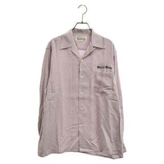 WACKO MARIA ワコマリア 23AW 50'S OPEN COLLAR SHIRT ロゴ刺繍オープンカラー長袖シャツ パープル  23FW-WMS-OC10