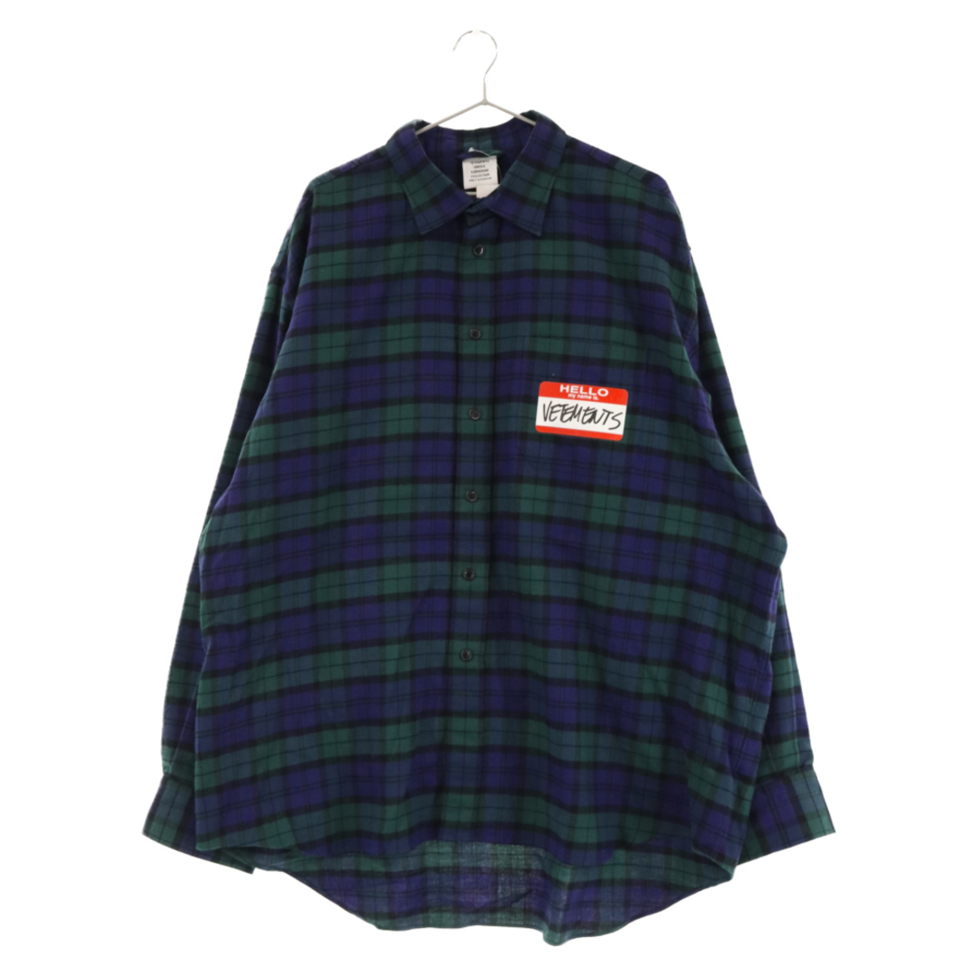 VETEMENTS ヴェトモン 22SS MY NAME IS VETEMENTS FLANNEL SHIRT マイネーム イズ ヴェトモン フランネルシャツ チェックシャツ