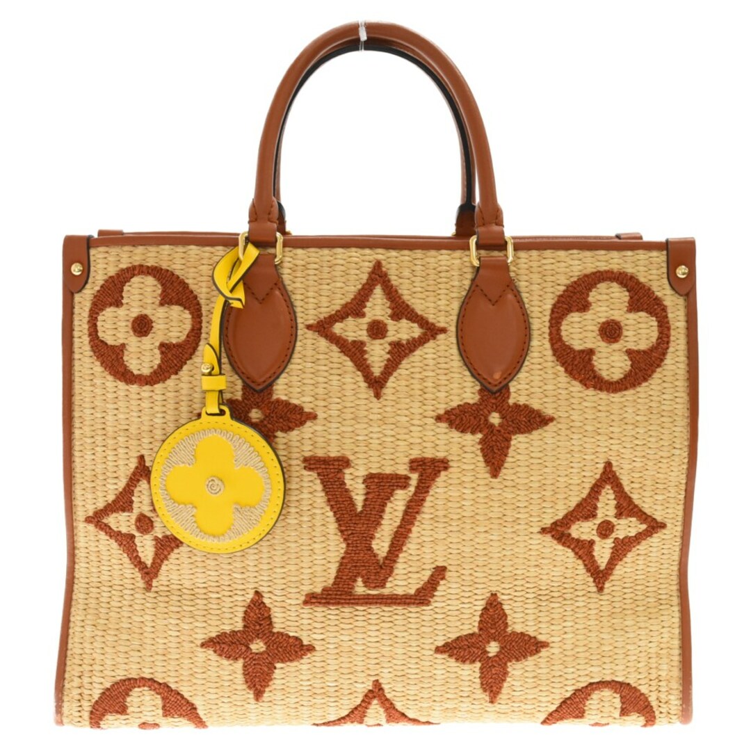 LOUIS VUITTON ルイヴィトン オンザゴーMM モノ・ラフィア 2wayショルダーバッグ トートバッグ モノグラム ベージュ M57707