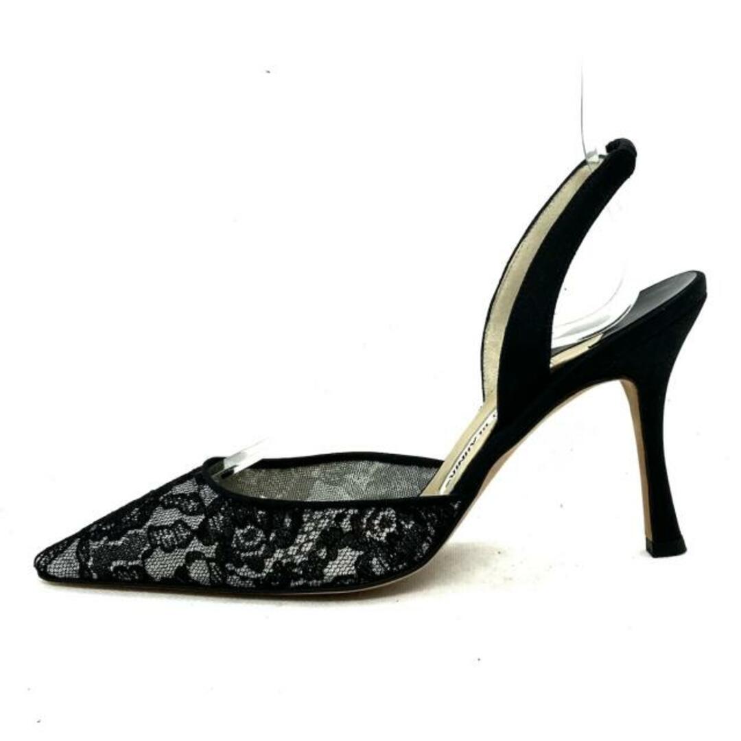 MANOLO BLAHNIK(マノロブラニク)のマノロブラニク サンダル 38 1/2美品  - 黒 レディースの靴/シューズ(サンダル)の商品写真