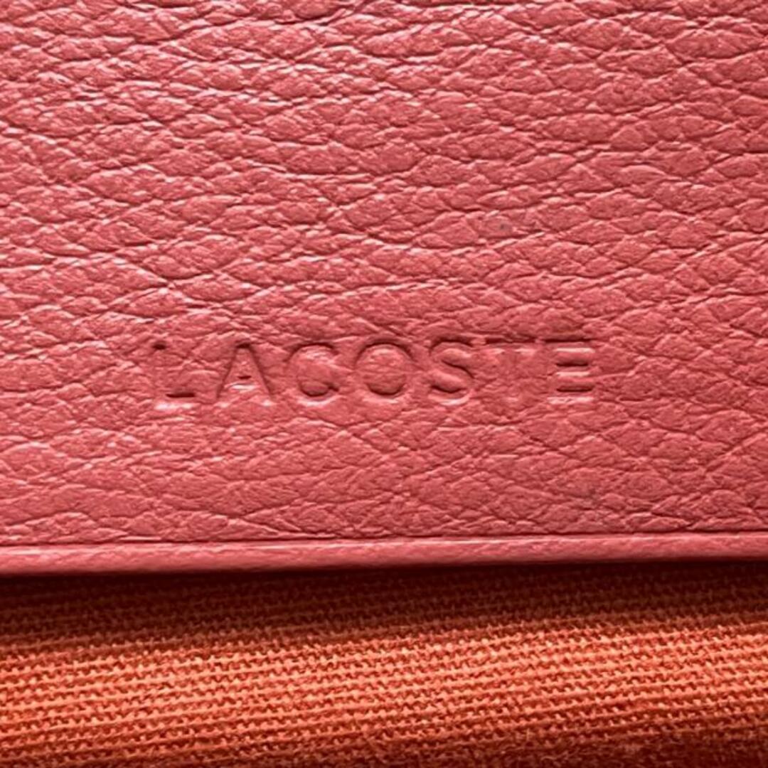 Lacoste(ラコステ) 長財布 ピンク×シルバー レザー - レディース財布