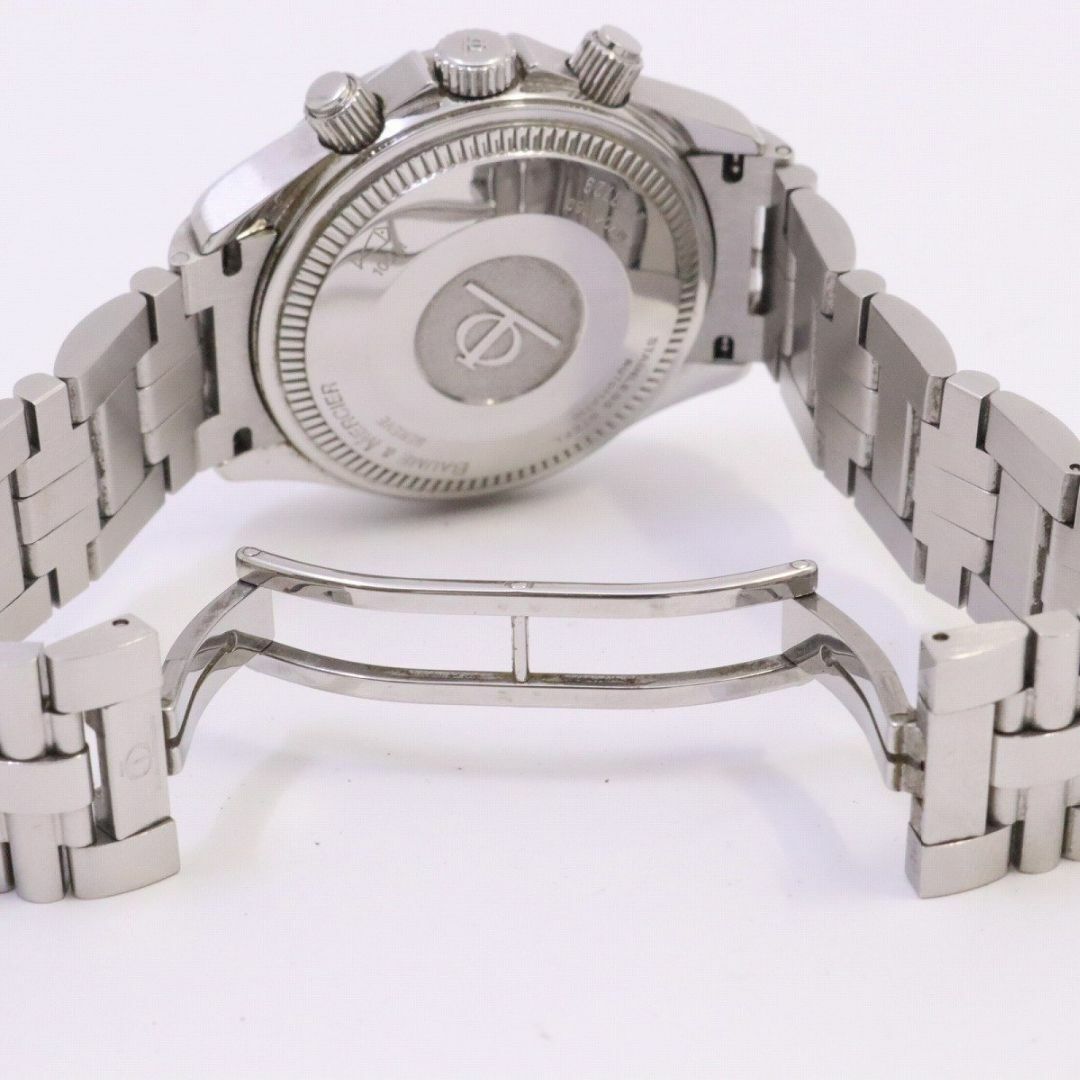 ボーム＆メルシエ クロノグラフ 自動巻き メンズ 腕時計 シルバー文字盤 純正SSベルト MV045169