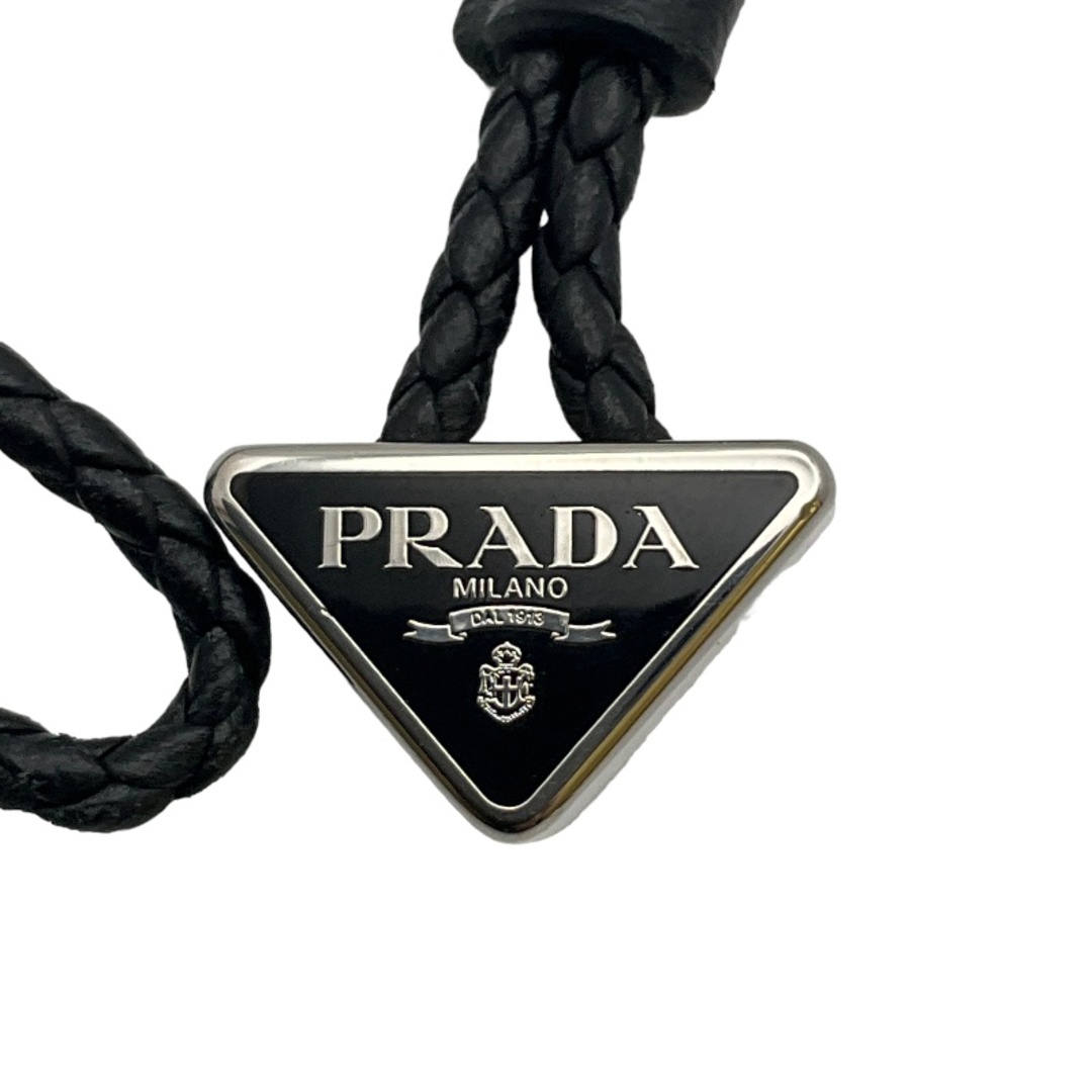 プラダ PRADA トライアングルロゴ ブレスレット レザー×メタル ジュエリー